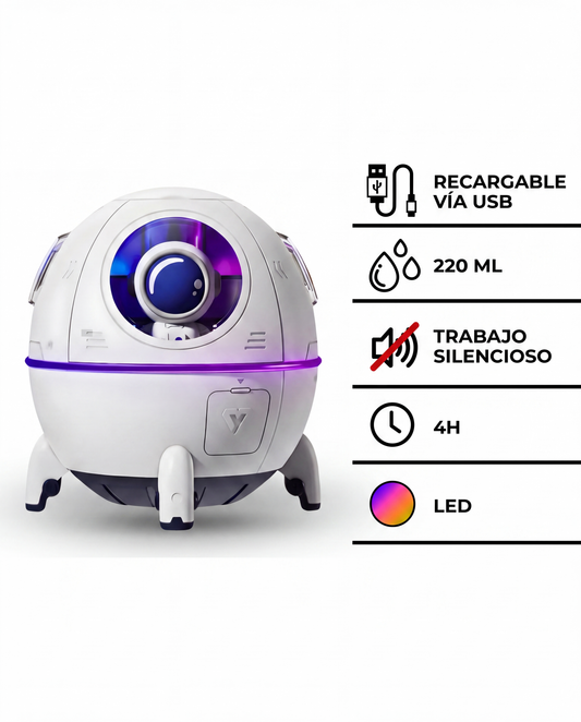 Humidificador Difusor de Aromas Astronauta 220ml con Luz LED