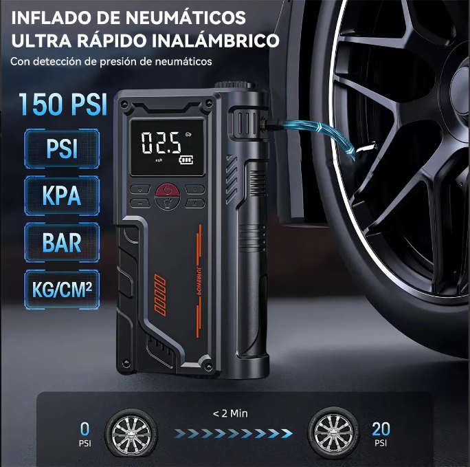 Arrancador De Batería Compresor De Aire 4 En 1